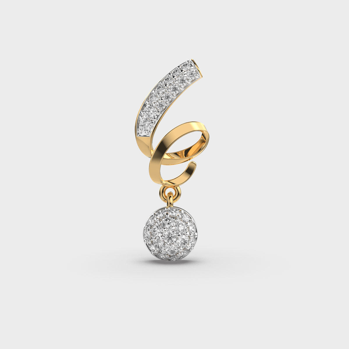 Spire Spiral Diamond Pendant without Chain