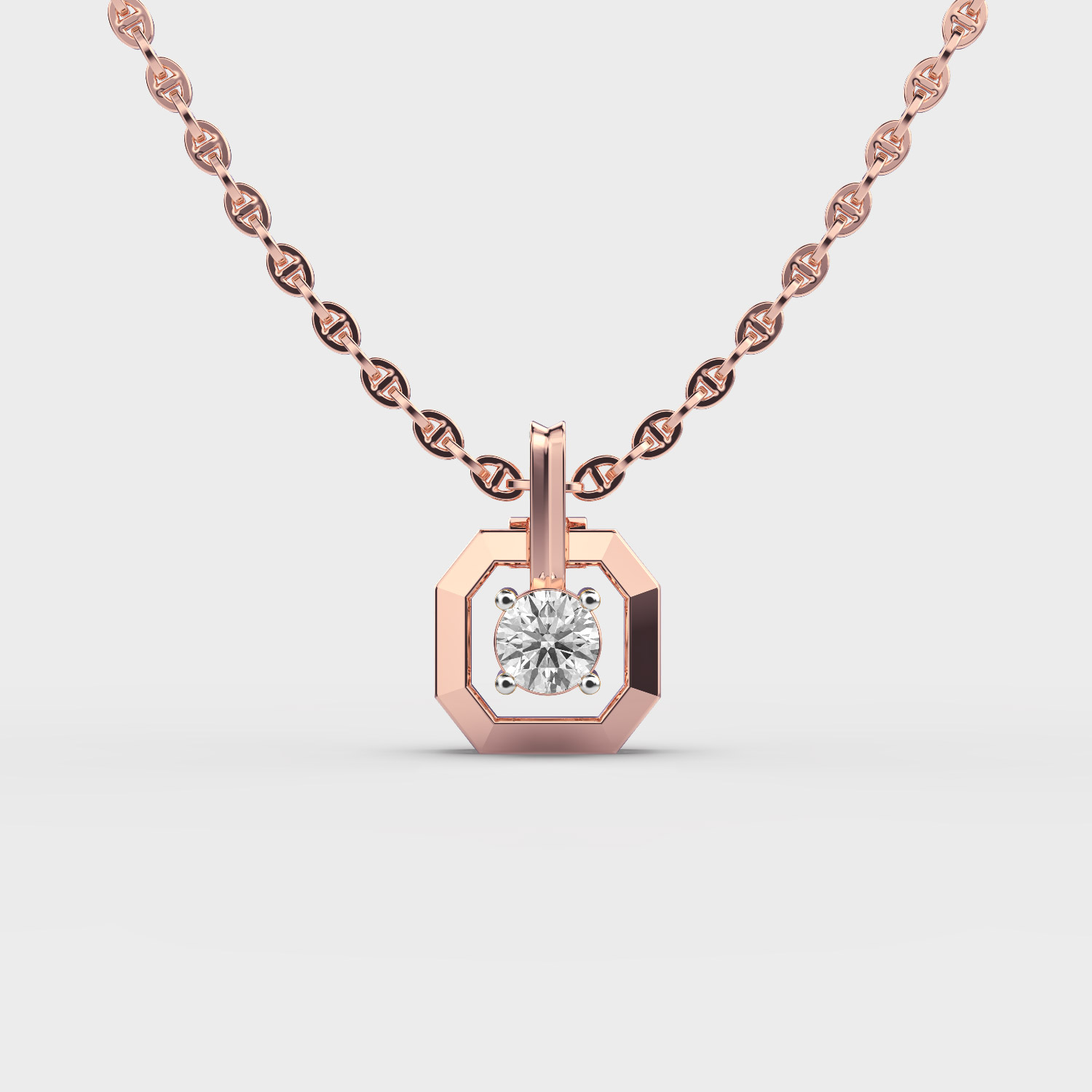 Octagonal Diamond Core Pendant