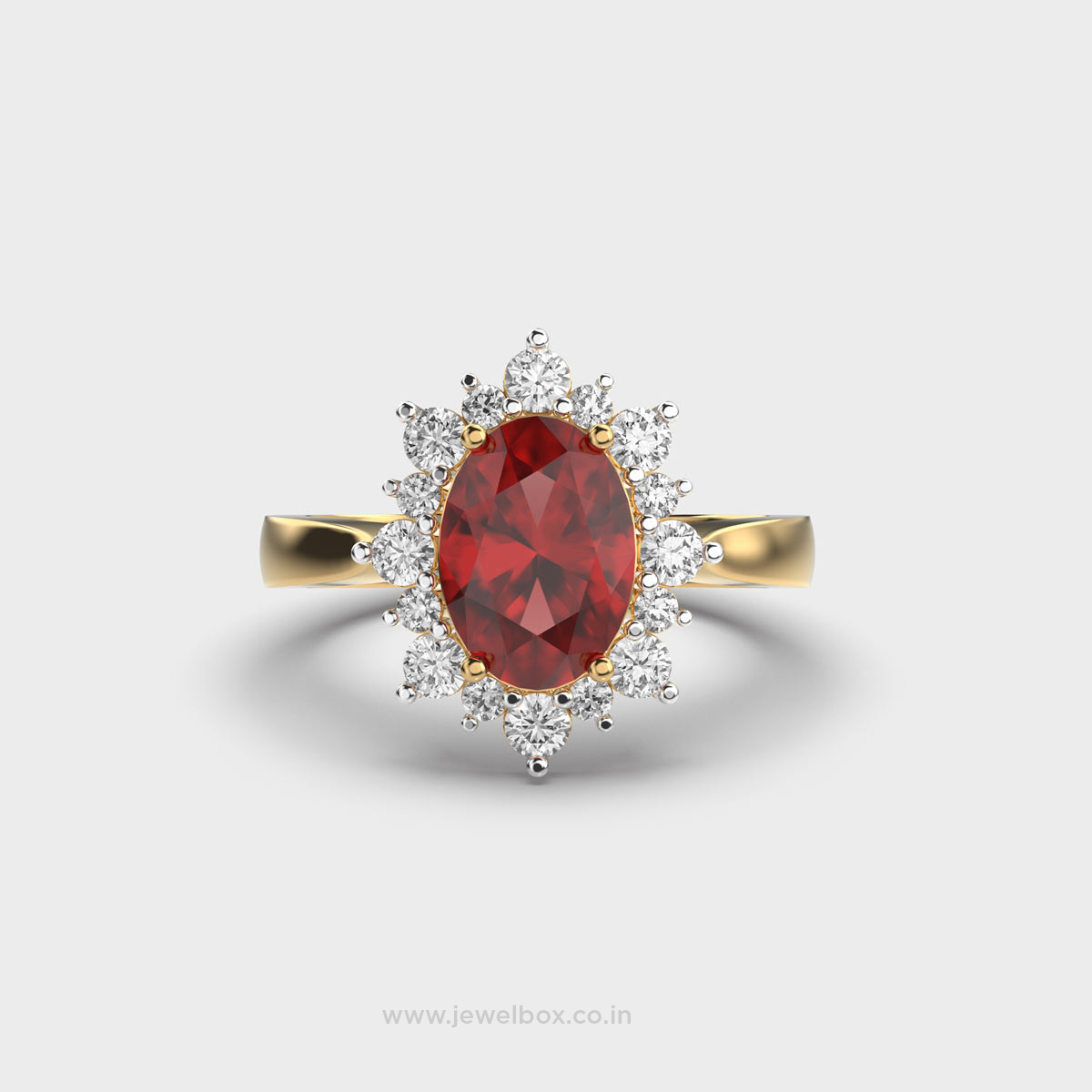 Mysterious Duchess Red Stone Diamond Ring