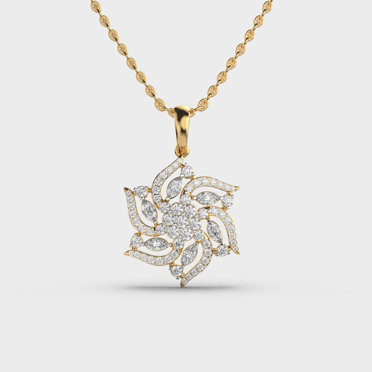 Roselight Diamond Encrusted Pendant (Without Chain)