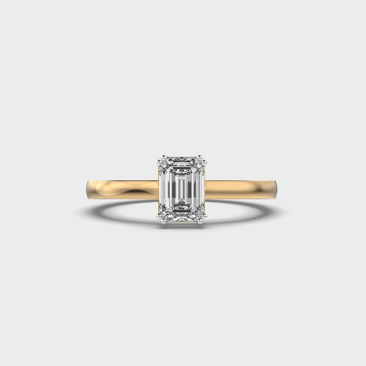 Maria Callas Emerald Cut Diamond Solitaire Ring