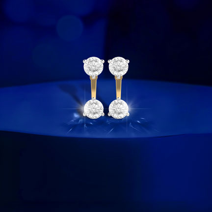 Dropping Glamour Padma Cut Diamond Earrings