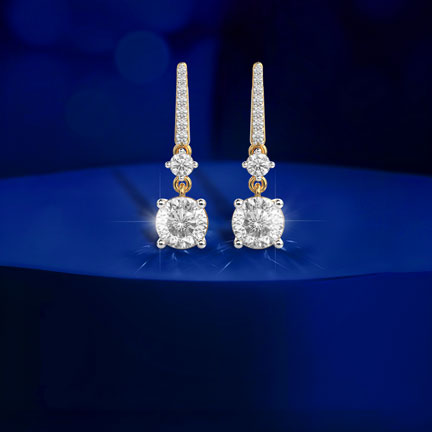 Sparkling Stick Padma Cut Diamond Drop Earrings