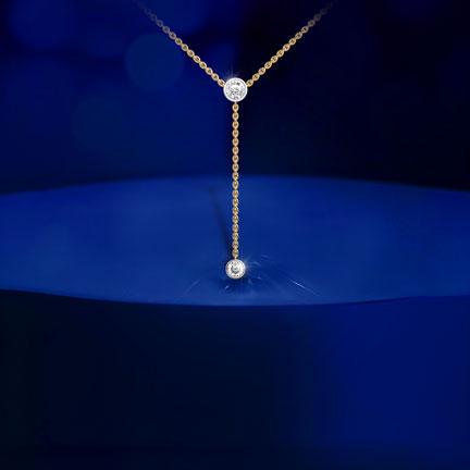 Padma Cut Diamond Drop Pendant (With Chain)