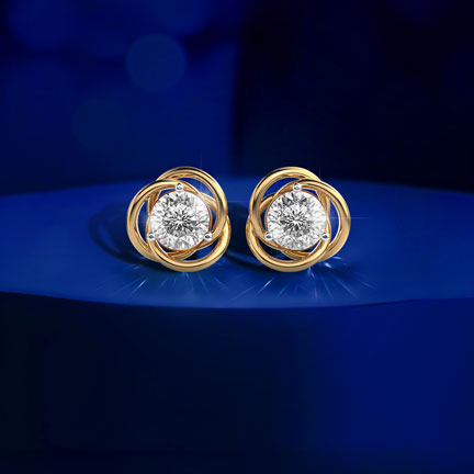 Eccentric Loops Padma Cut Diamond Studs