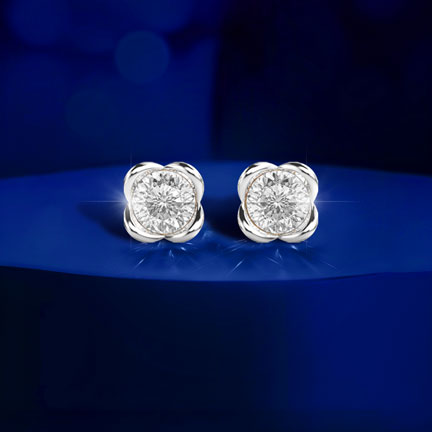 Solitaire Essence Padma Cut Diamond Studs