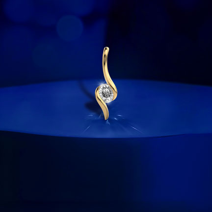 Twirl Motion Padma Cut Diamond Pendant (Without Chain)