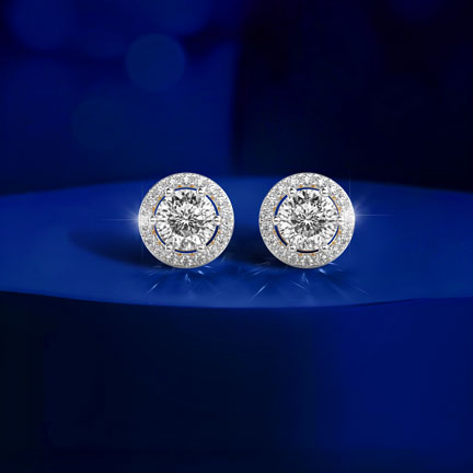 Twinkling Round Padma Cut Diamond Studs