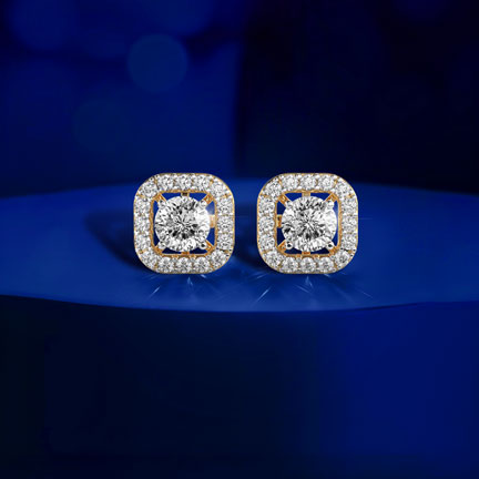 Regal Grace Padma Cut Diamond Stud Earrings