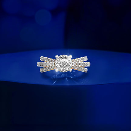 Triple Aura Padma Cut Diamond Ring