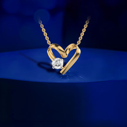 Hearts of Bliss Padma Cut Diamond Pendant (With Chain)