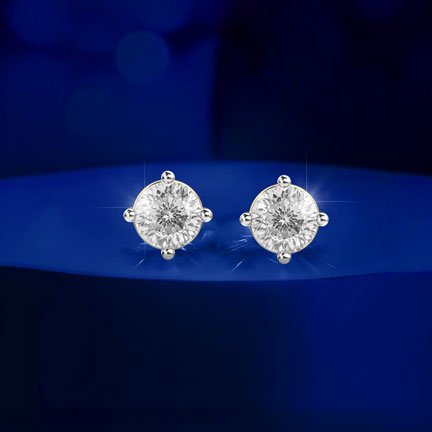 Lustre Round Cut Padma Diamond Earrings