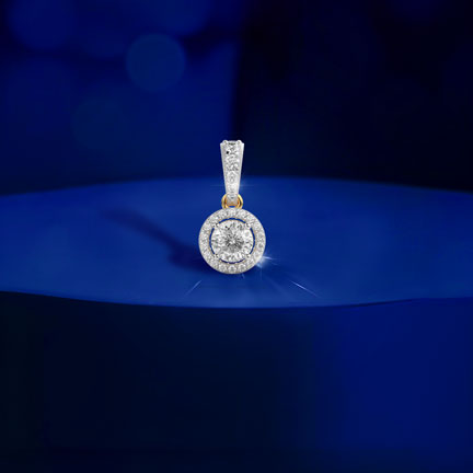 Gleaming Round Padma Cut Diamond Pendant (Without Chain)