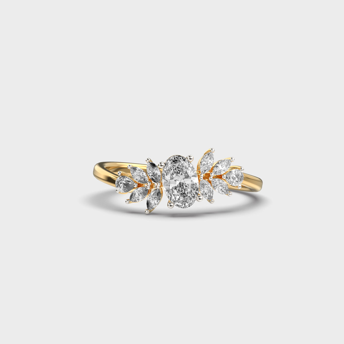 Forest Dewdrop Starlight Cascade Diamond Ring