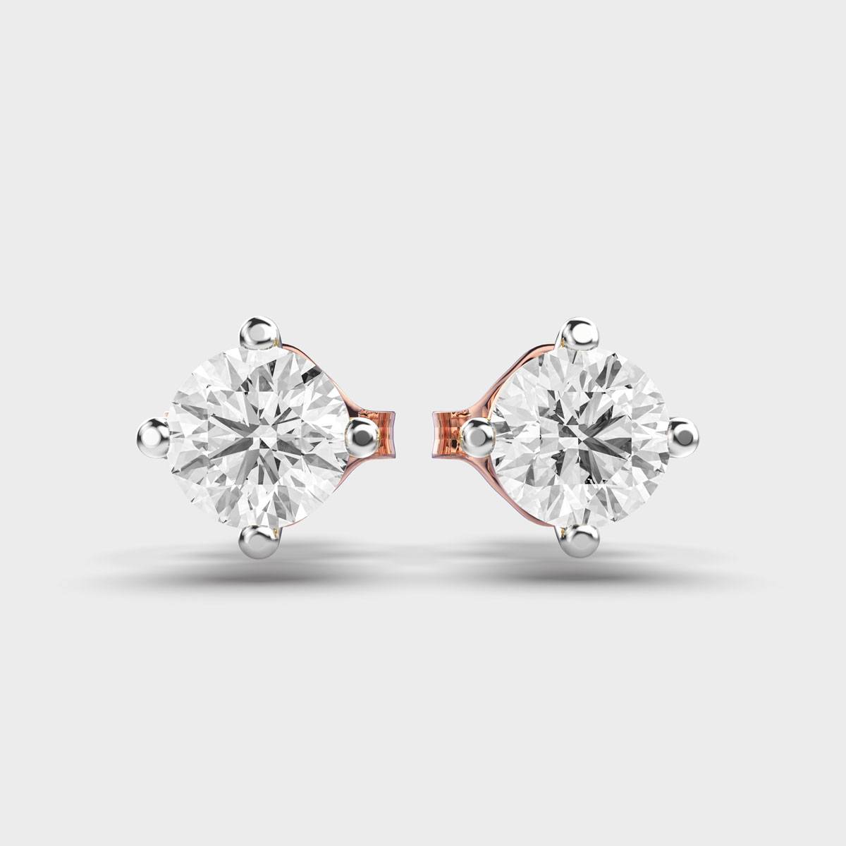 Signature Solitaire Diamond Stud Earrings