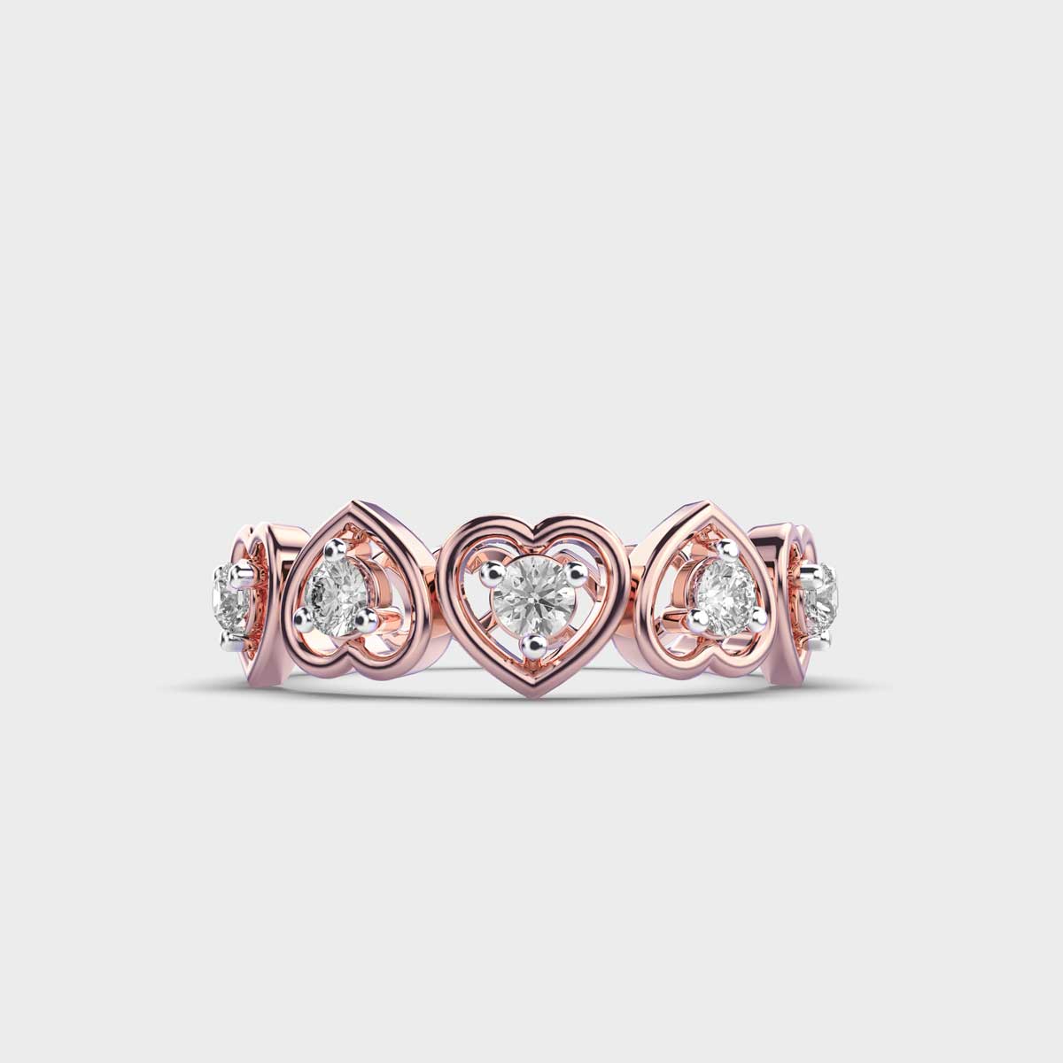 Halo of Hearts Diamond Band Ring