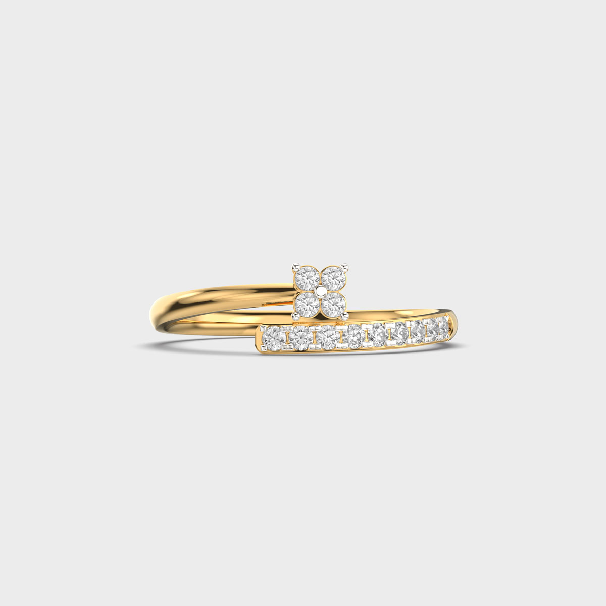 Blooming Twist Floral Diamond Ring