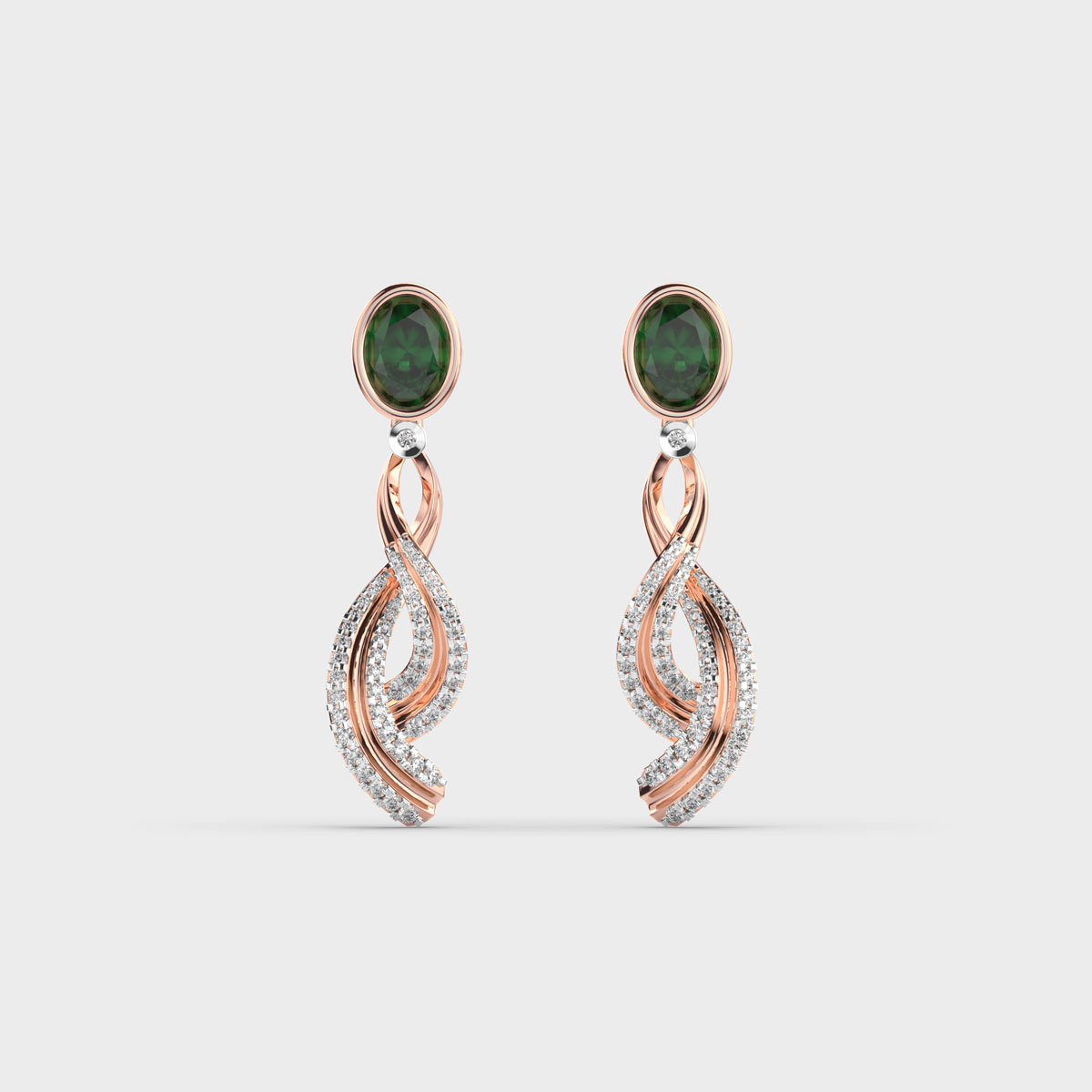 Lush Wildleaf Green Diamond Earrings