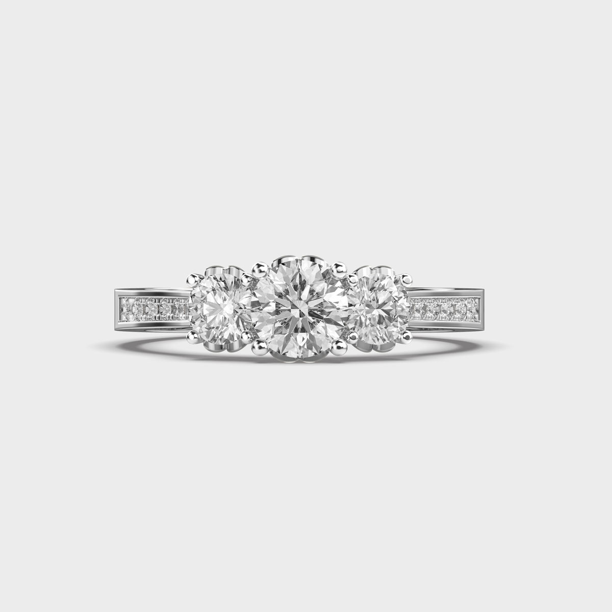 Three Diamond Glimmering Diamond Ring