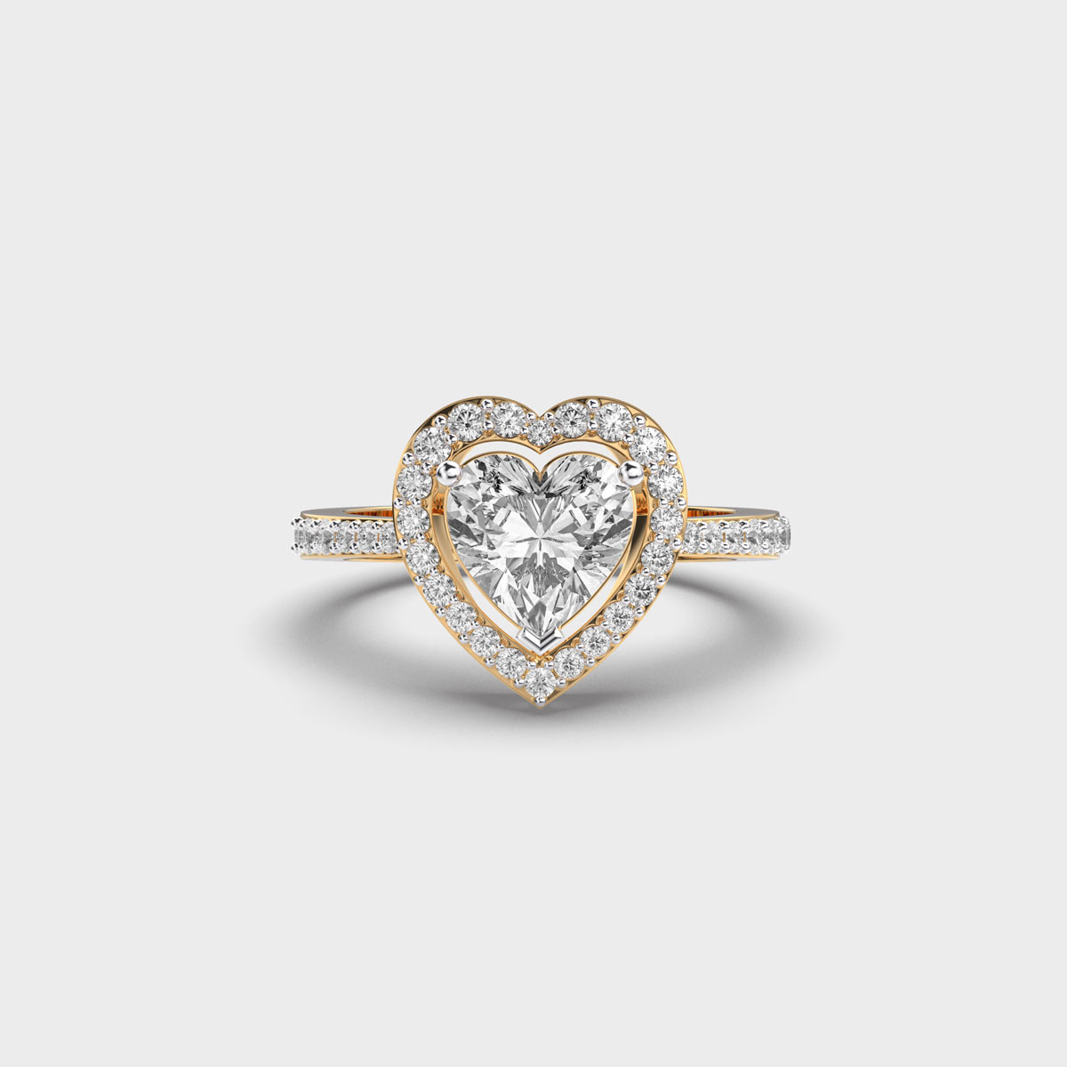 She Said Yes Heart Diamond Ring
