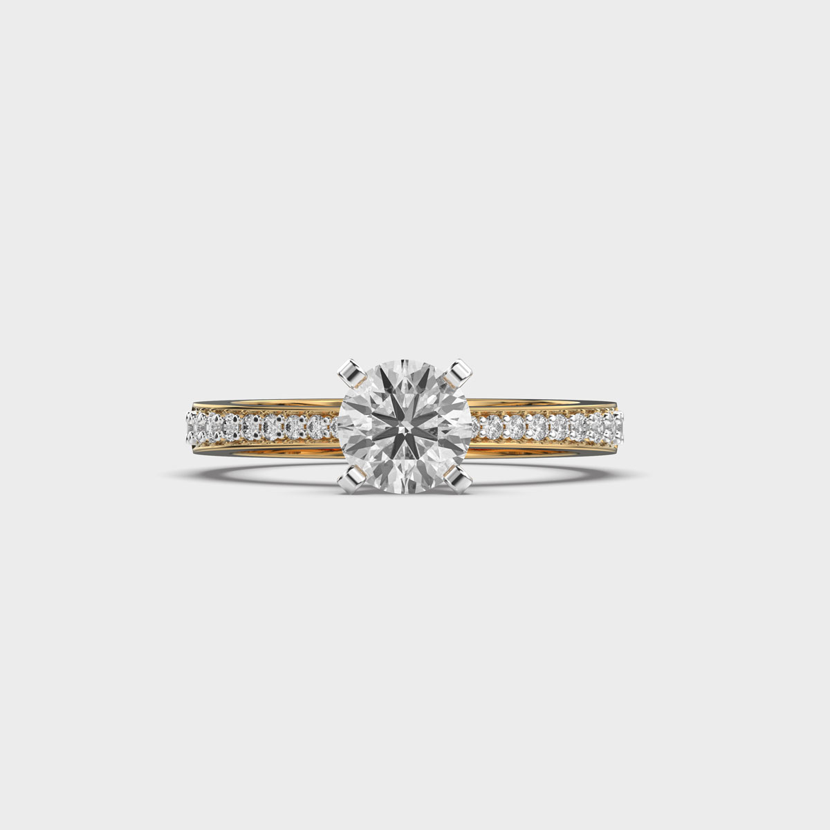 Soft Brim Round Diamond Ring