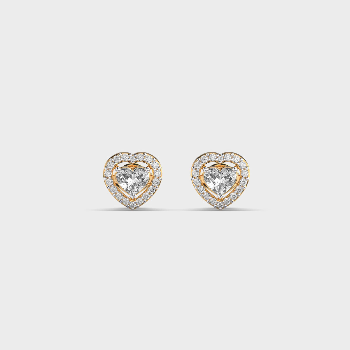 Mini Heart Shaped Diamond Studs