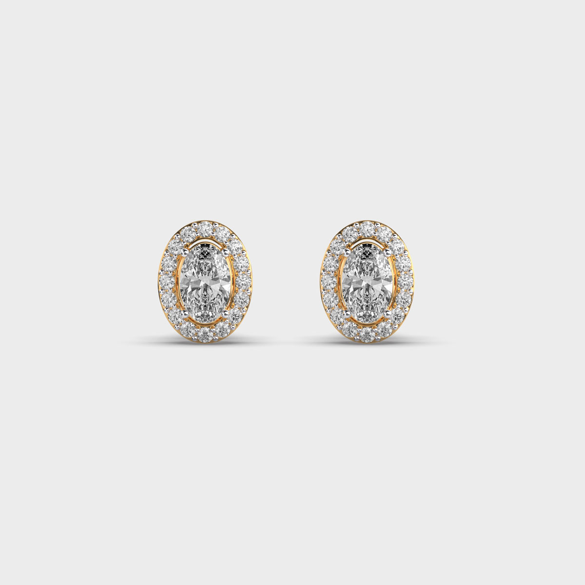 Elodie Oval Diamond Ear Studs