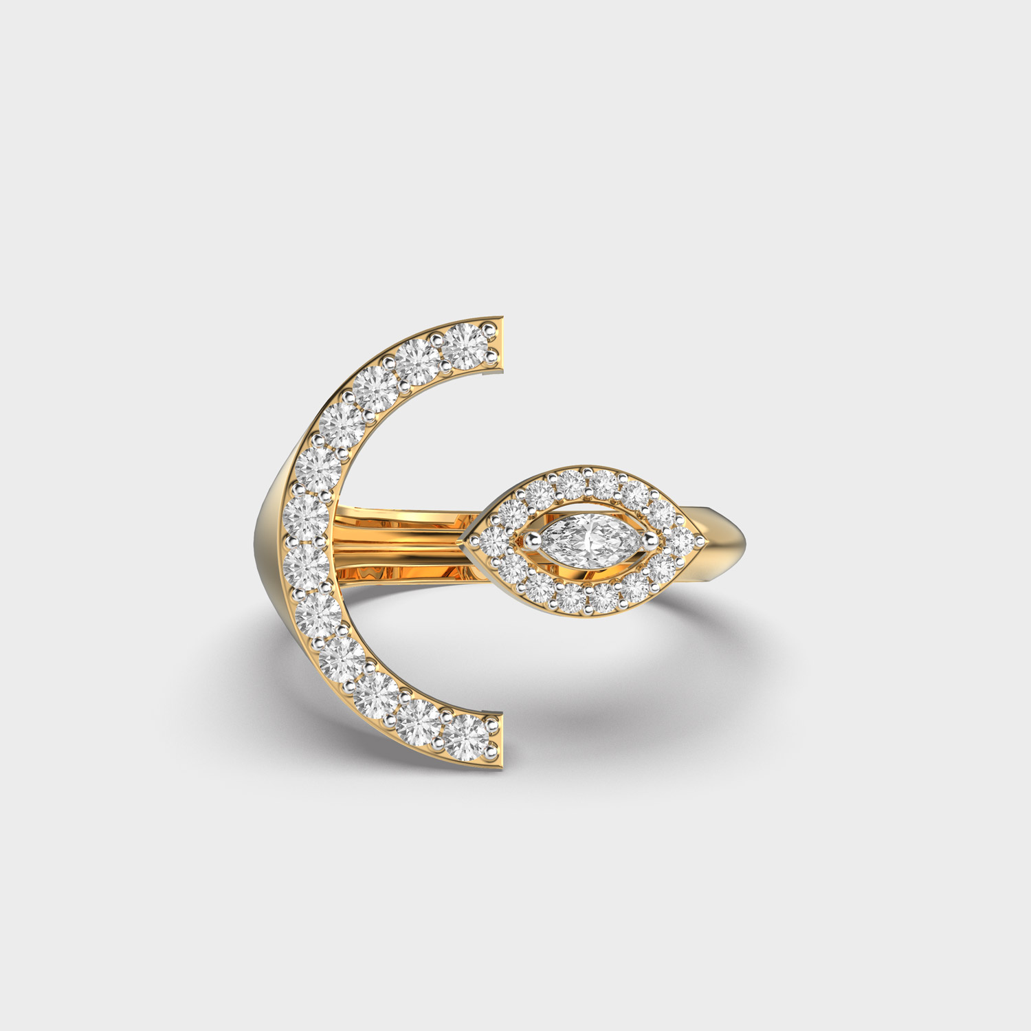 Dazzling Moon Admirer Diamond Ring