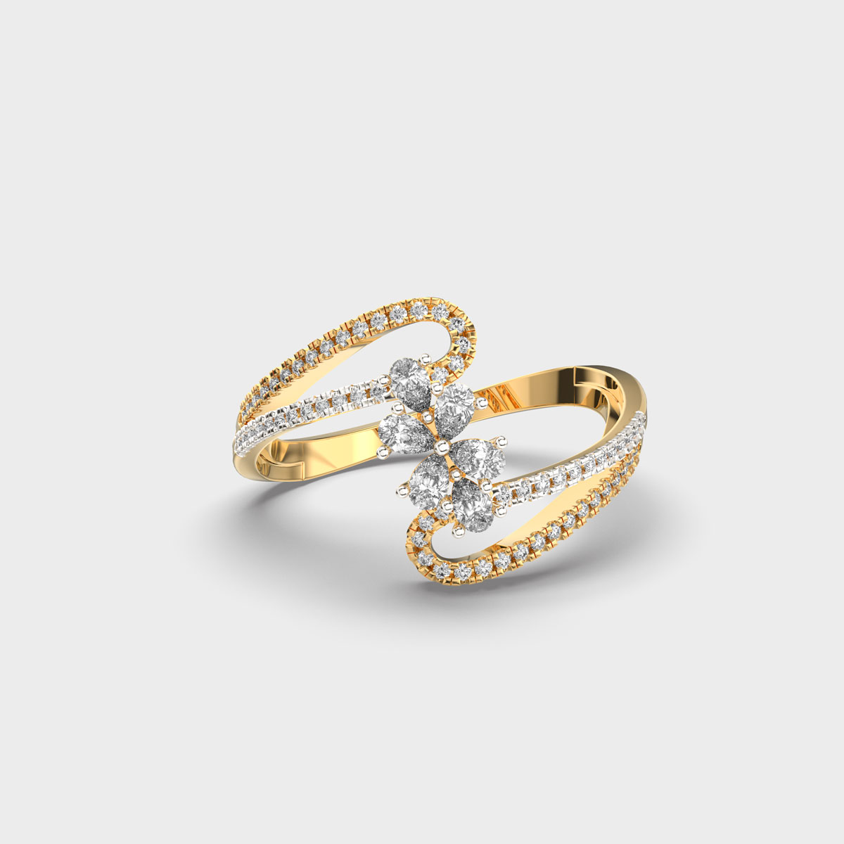 Nova Cross Diamond Cocktail Ring