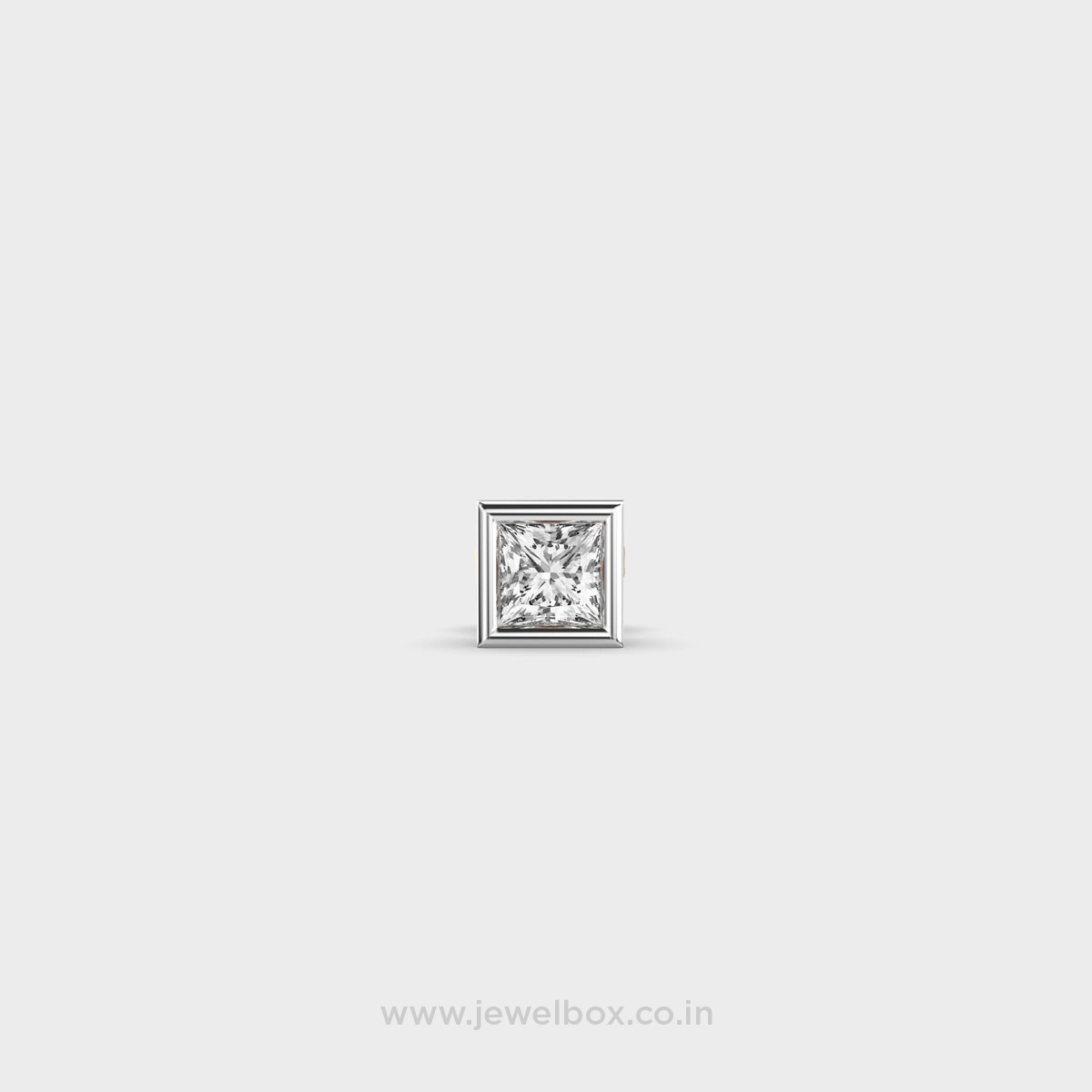 Square Rimmed Regal Diamond Stud For Men
