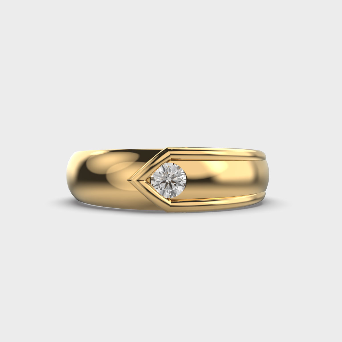 Modern Diamond Men's Band Ring
