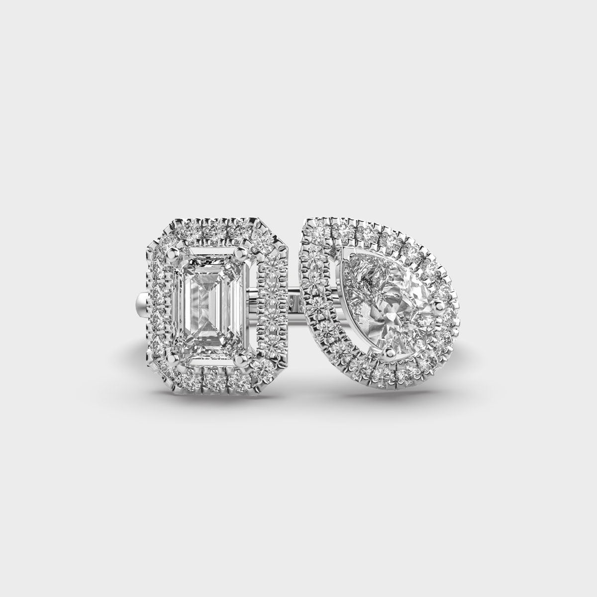 Toi Et Moi Halo Diamond Ring For Women