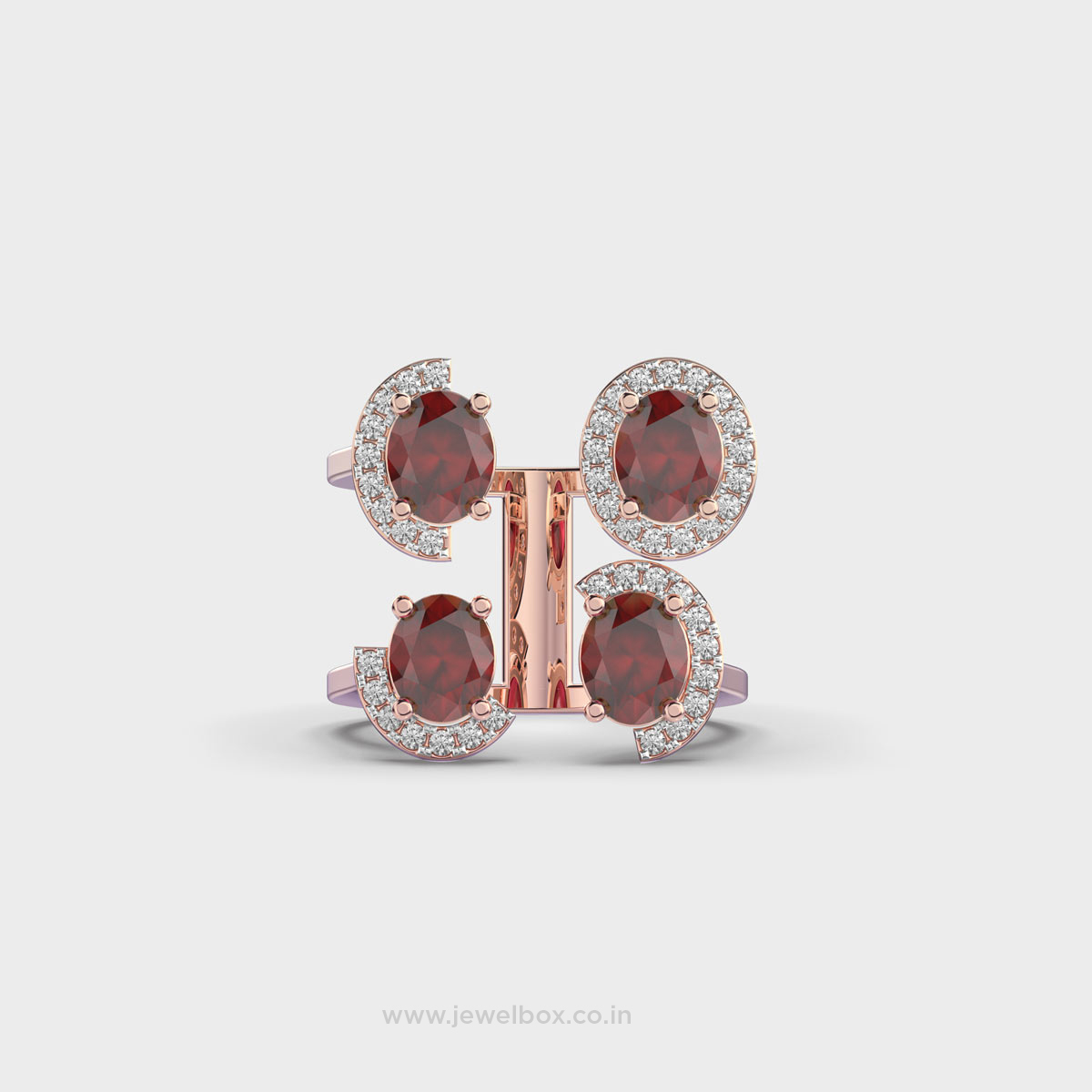 Tsarina Red Stone Diamond Ring